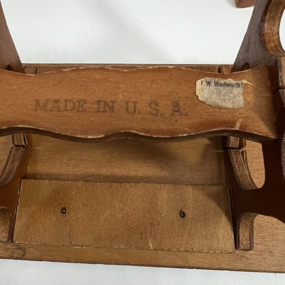 Vintage Wanner Grand Rapids Wood Dollhouse Furniture Lot of 10 USA Chairs Tables - Picture 7 of 10
